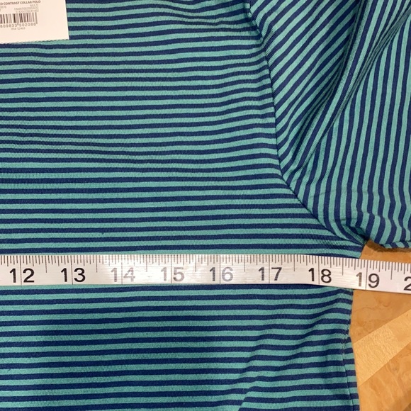 5/$25 NWT!! Free Assembly Men's Striped Polo Shirt - Blue and Yellow Size Small - Picture 5 of 6